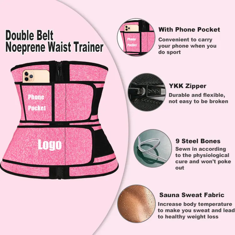 Wholesale Atbuty Waist Girdle Belt Trimmer Custom Plus Size Bulk Pink Neoprene Waist Trainer