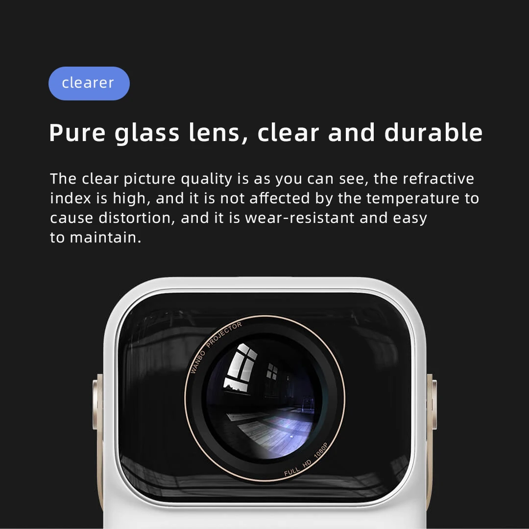 Портативный проектор Wanbo T6 MAX, 1080p, Android, 1080P, 5G, Wi-Fi, 550 Ansi-люмен, 2 Гб + 16 ГБ, умный Портативный светодиодный проектор T6Max