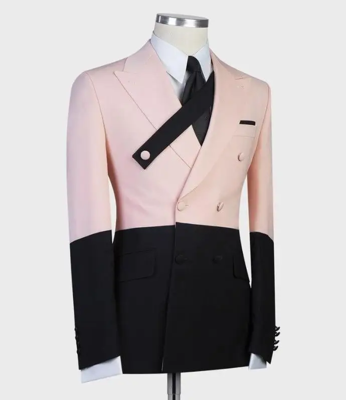 Custom Made Pink & Black Men's Tuxedo Suit For Wedding & Party Wear, Oem| Min Order 1 ct
