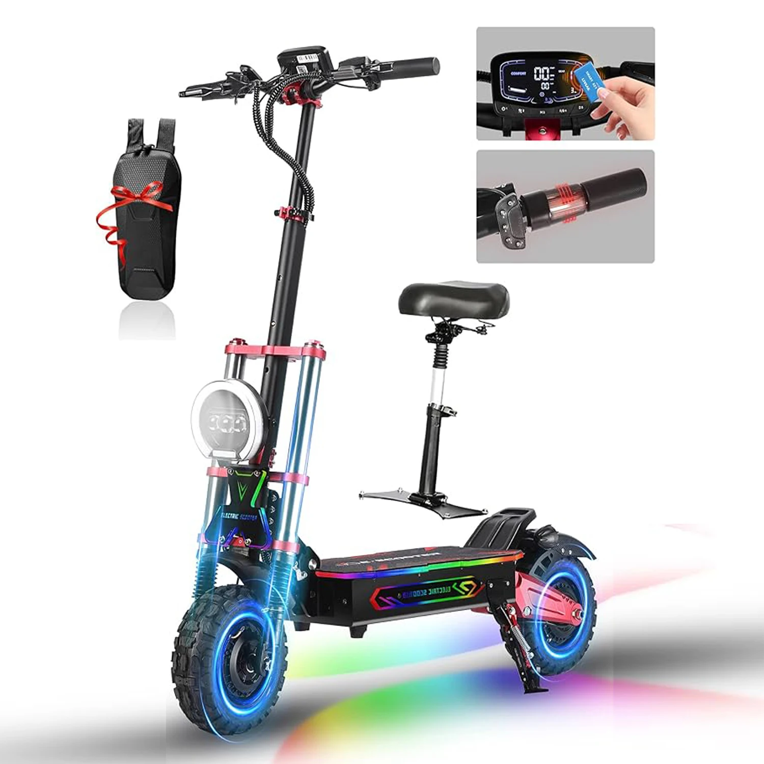 BOYUEDA S5-11 Electric Scooter 6000W Dual Motor 60V 38AH Large Battery 120KM Foldable Human Height Smart Digital Germany/Poland