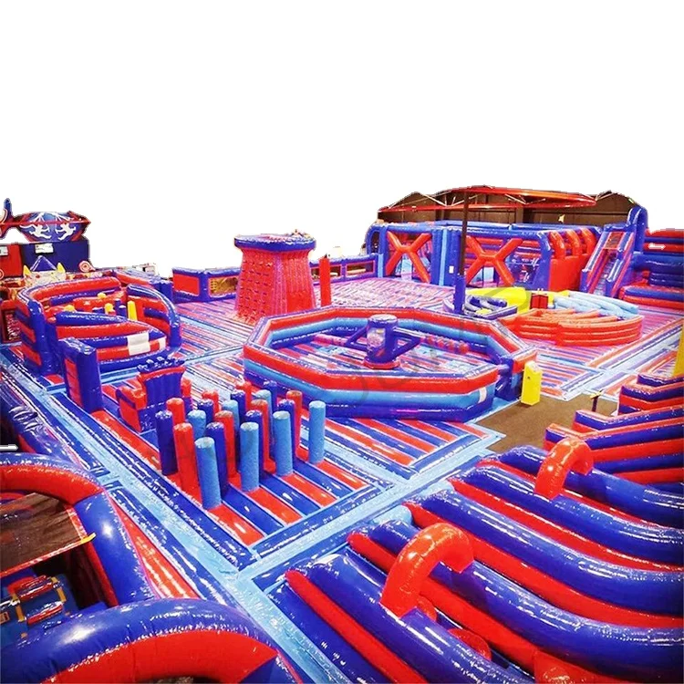 Multiple Inflatable Obstacle Course Funny Sport