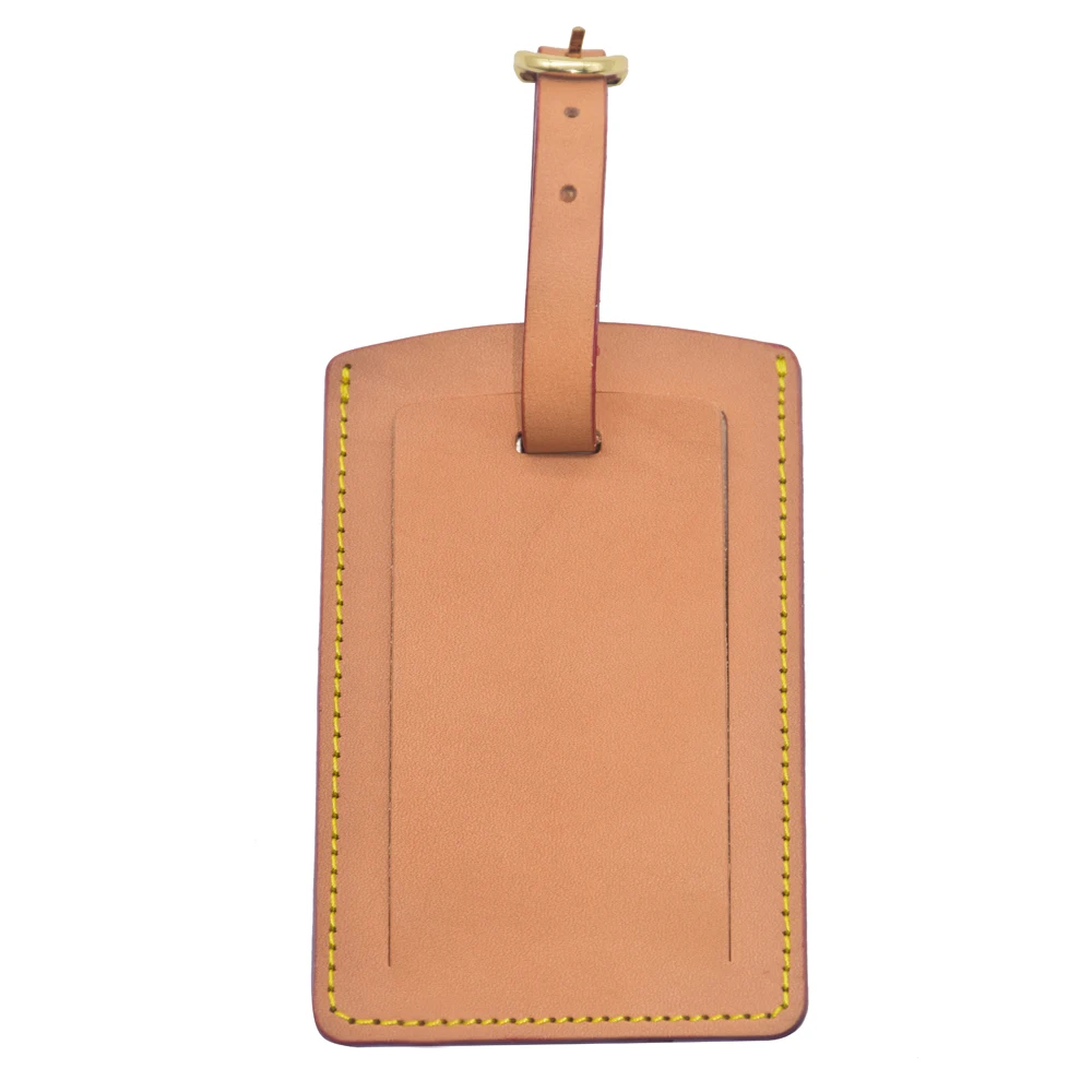 Wholesale High Quality Vachetta Leather Patina Luggage Tag Brand