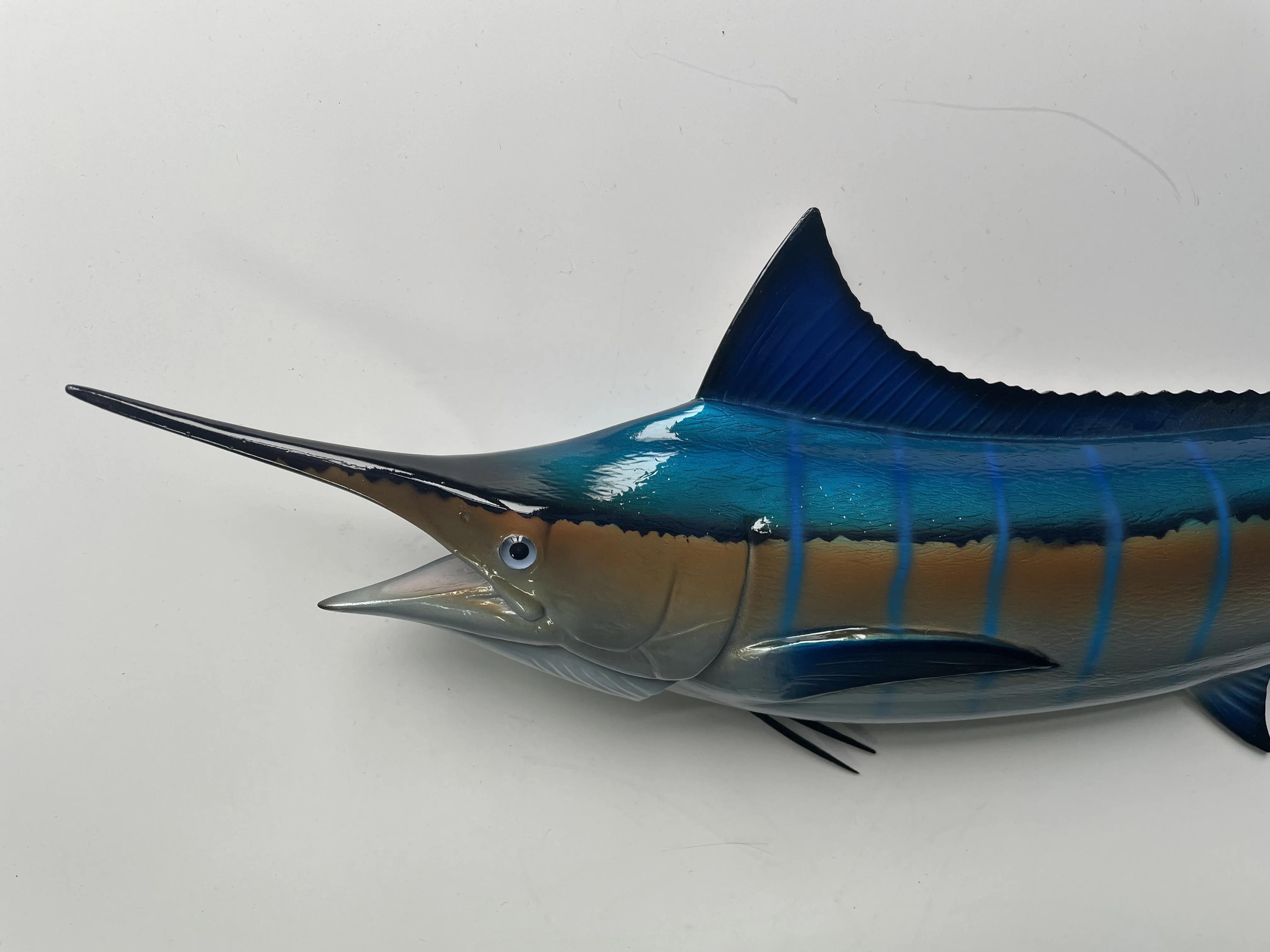Настенные скульптуры с креплением на стену в виде рыбы трофей ручная роспись подвесной налет Миниатюрный синий Марлин прибрежный
