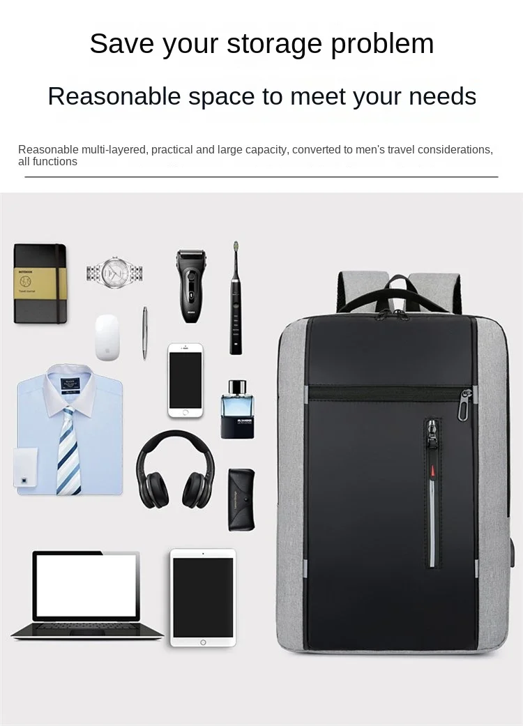 Travel Laptop Backpack Men Work Backpack For Women 15.6 Inch Business Rucksack With Usb Charging