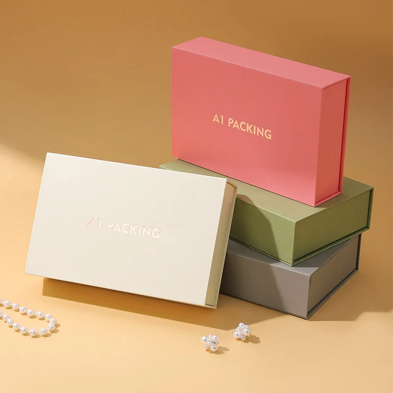 Premium Square Magnetic Snap Closure Cardboard Jewelry Box Drawer Box Set Custom Jewelry Earrings Necklace Storage Book Shaped manufacture