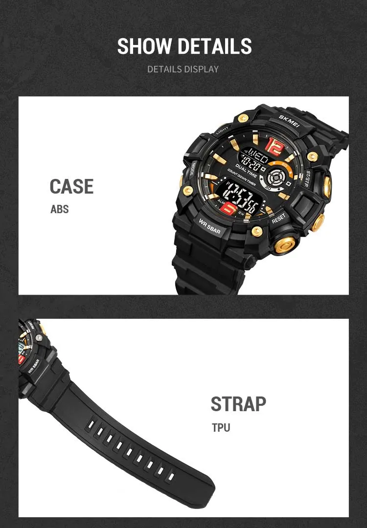 SKMEI 2018 sports new style mens digital watch creative Silicone band water proof Chronograph character student watch design