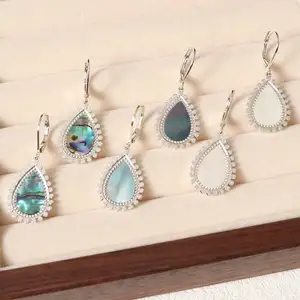 Luxury Water Drop Earrings Silver Color Stainless Steel Jewelry Gift for Her Party Valentine's Day Mother's Day Anniversary