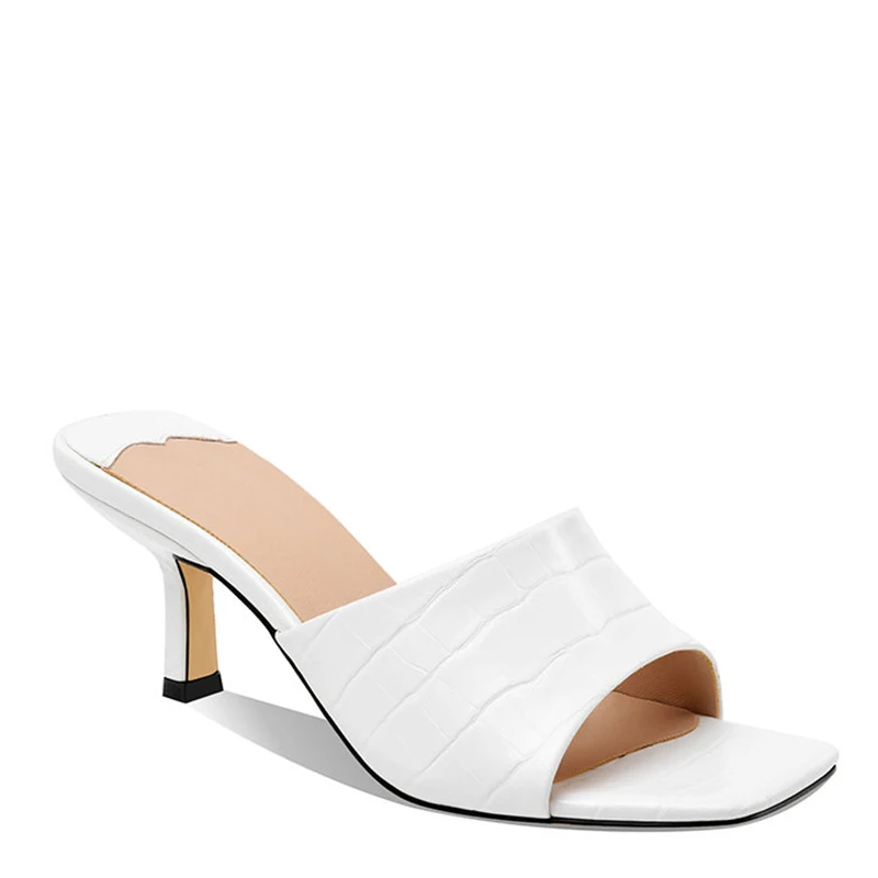 WETKISS/зимние сапоги; Оптовая продажа; Женские туфли с квадратным носком; Уличные шлепанцы; Летние туфли на высоком каблуке без задника с открытыми пальцами «крокодиловая кожа босоножки с открытой пяткой; Для женщин