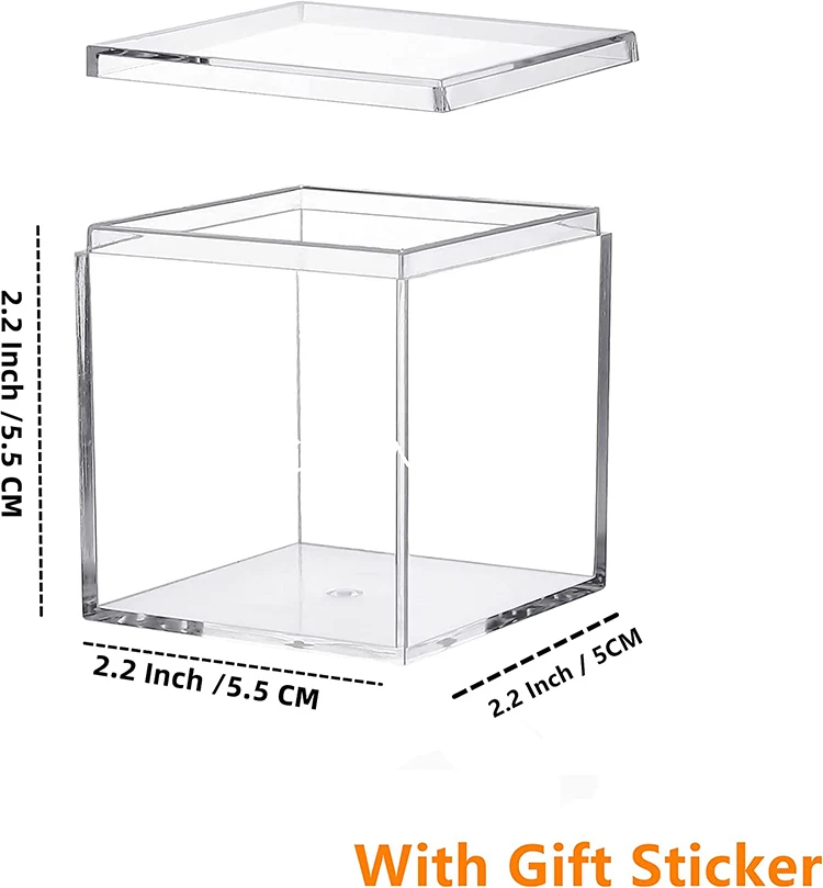 Square Acrylic Storage Box Plastic Sweet Candy Acrylic Party Favor Bin