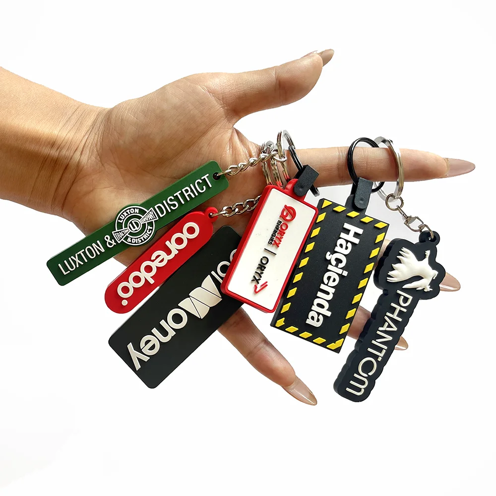 Customized logo Key Rings QR Code Keychain Keyrings Pvc Rubber Key Ring Design Your Own logo Key Chain