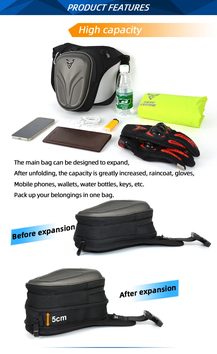 Motorcycle Leg Bag: Hard Shell Drop Design Online | Alkhubaizi UAE