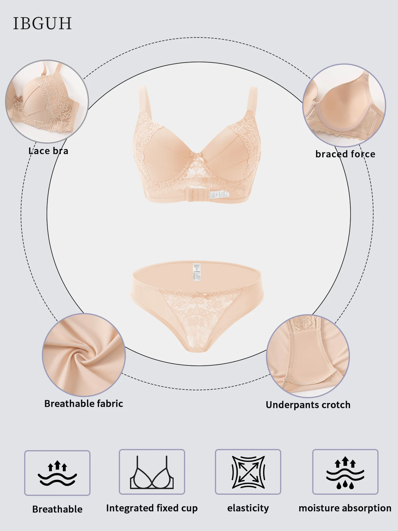 High Quality Lace Design Sewing Bra Set Gathering Push up Wonder Underwear Highly Elastic Panty and Bra Set for Women Ladies