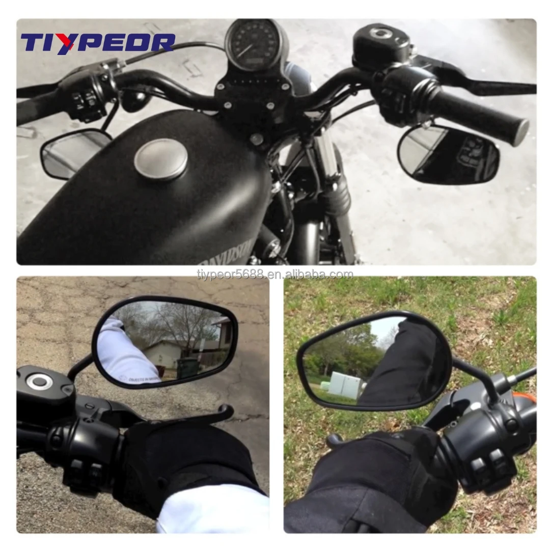 product tiypeor high end series motorcycle driver side bar end mirror motorcycle rear view mirror m8 screw for harley davidson 883 x48-9