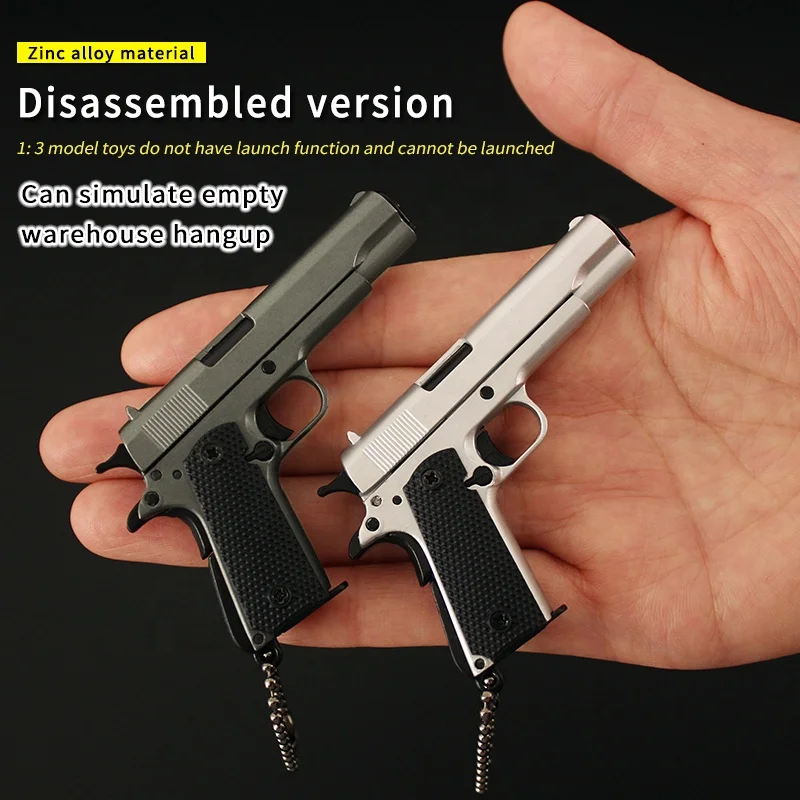 7cm Metal Toy Gun 1911 Keychains Suit Kids Adults Zinc Alloy Pistol Model Metal Toy Gun
