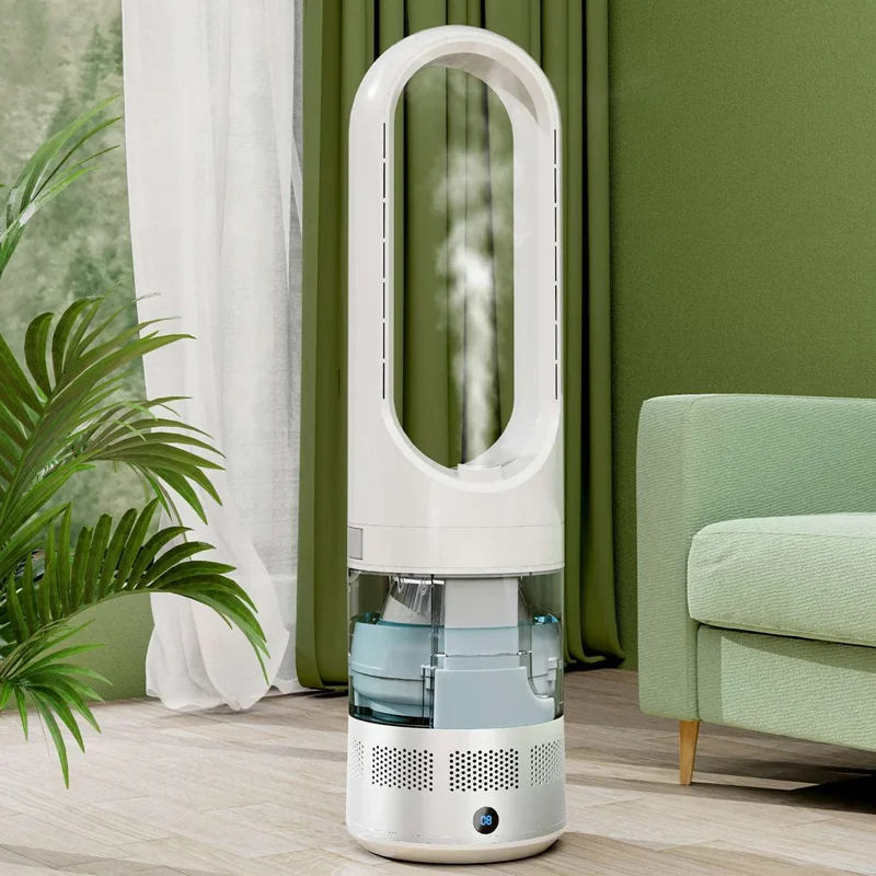Multi Functional Electric Humidifier Water Mist Standing Fan with Water Tank
