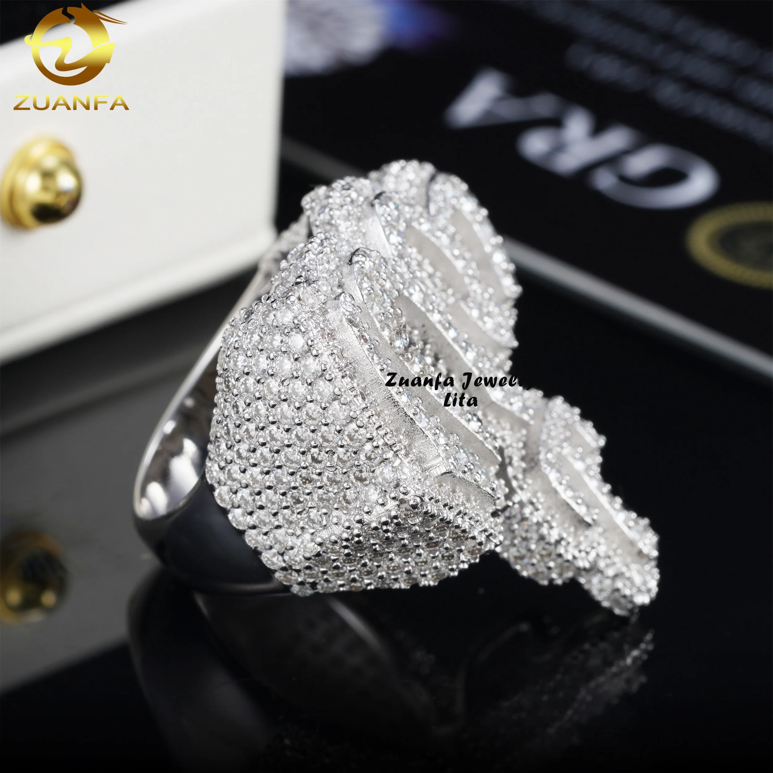 Nieuwkomers 925 Zilveren Allah-Ringen Iced Out Vvs Diamond Heren 