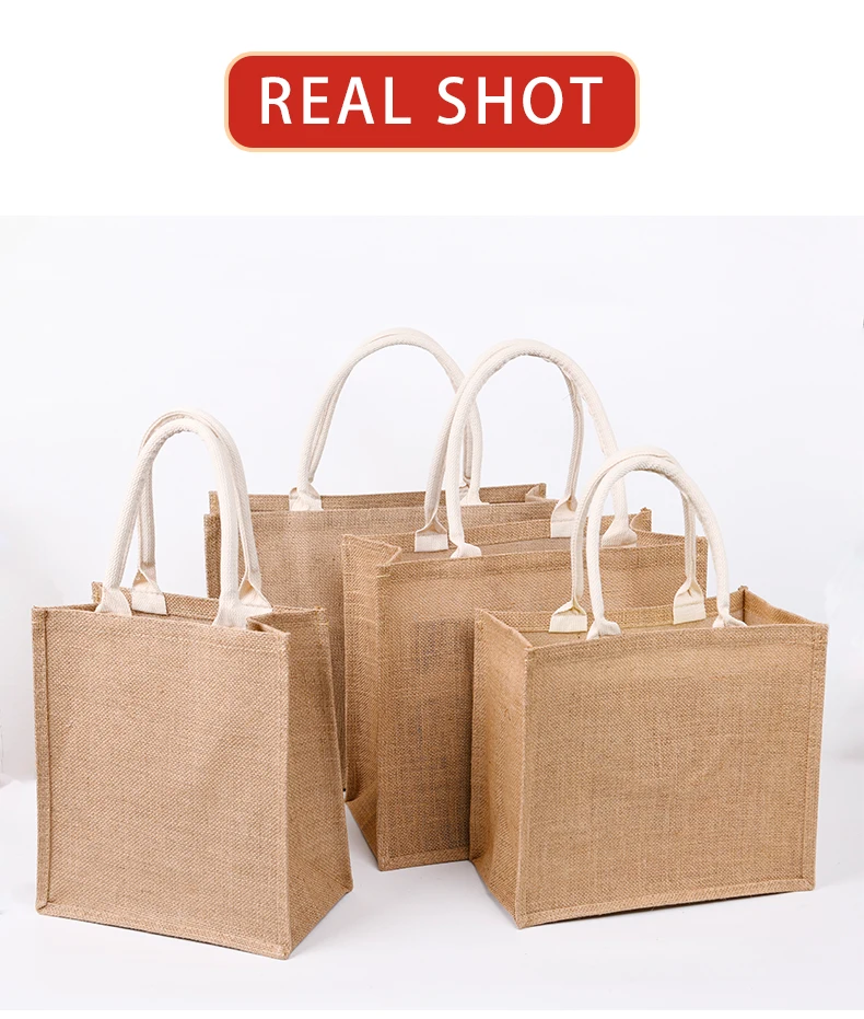 Customized logo colorful jute beach promotional wedding eco-friendly material tote shopping jute bag with zipper pocket