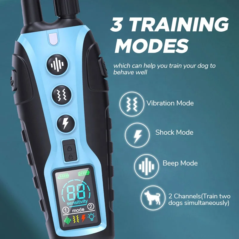 2023 Electronic Dog Shock Collar With Remote 3280ft 3 Training Modes