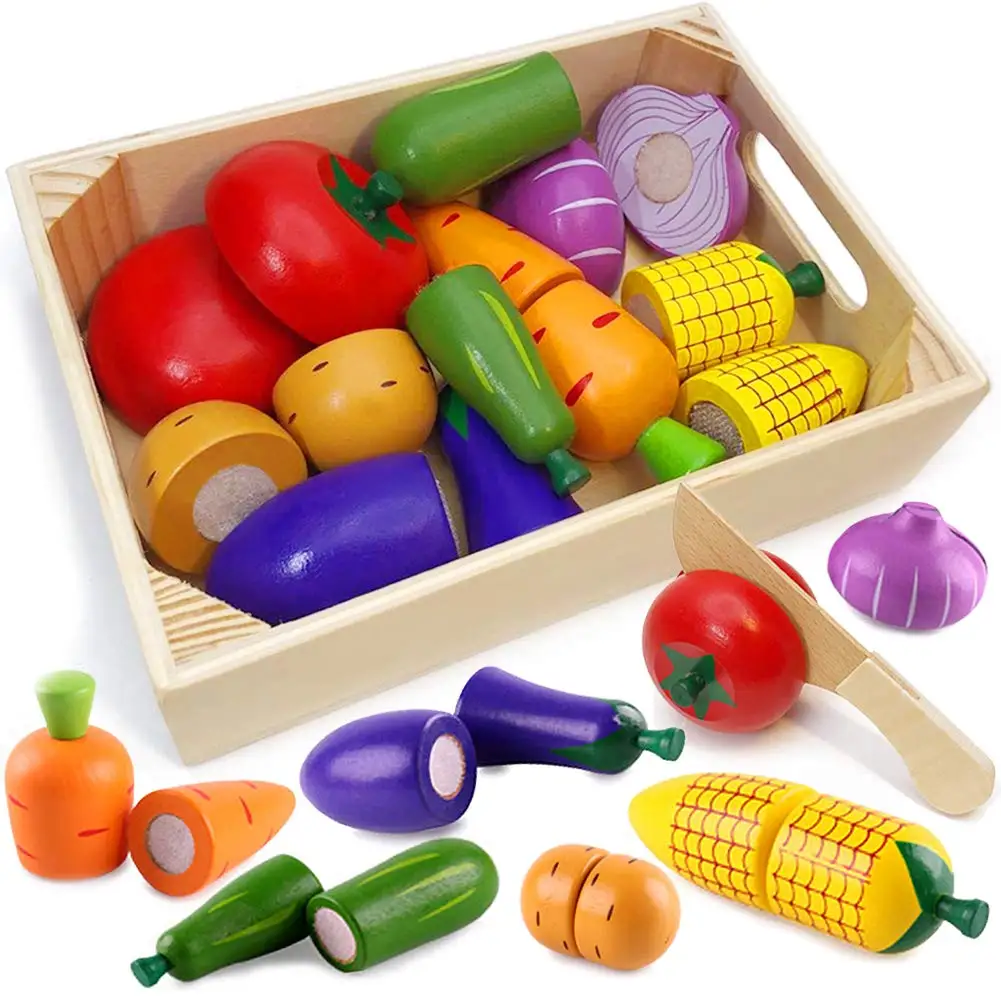 wooden vegetable toy set