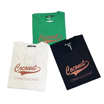 Heavyweight organic cotton 100% O-collar plus size T-shirt Ordinary oversized T-shirt screen printed letter-logo T-shirt for men