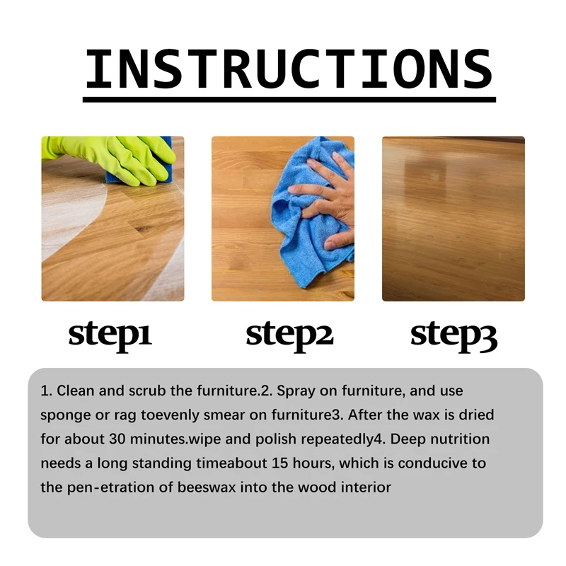 Ouhoe Beeswax Essential Oil Wax Anti Mildew Moistureproof Wooden