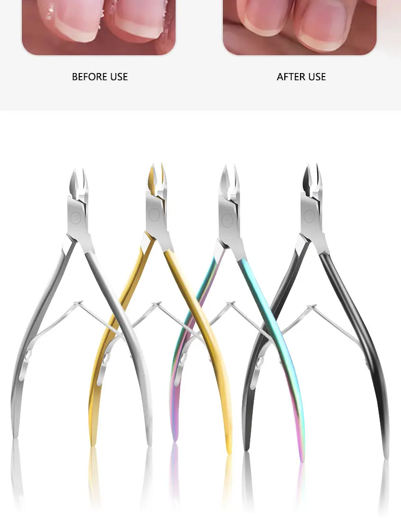Beauty Tool Factory Customized Nailclippers Stainless Steel Golden Cuticle Clipper Wholesale