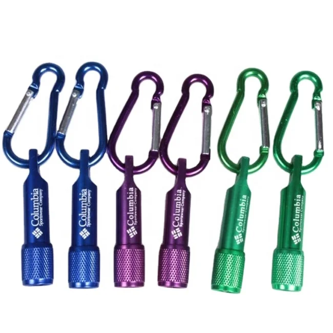 Индивидуальный рекламный Алюминиевый Карабин Мини светодиодный фонарик