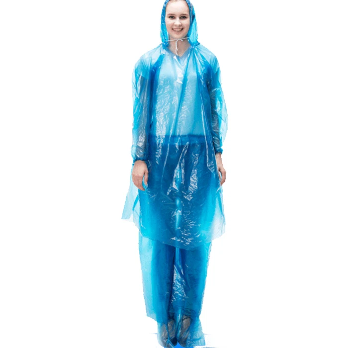 Usa e getta pioggia vestito di un uso del tempo impermeabile set tuta full  body cappotto di plastica e pioggia pantaloni