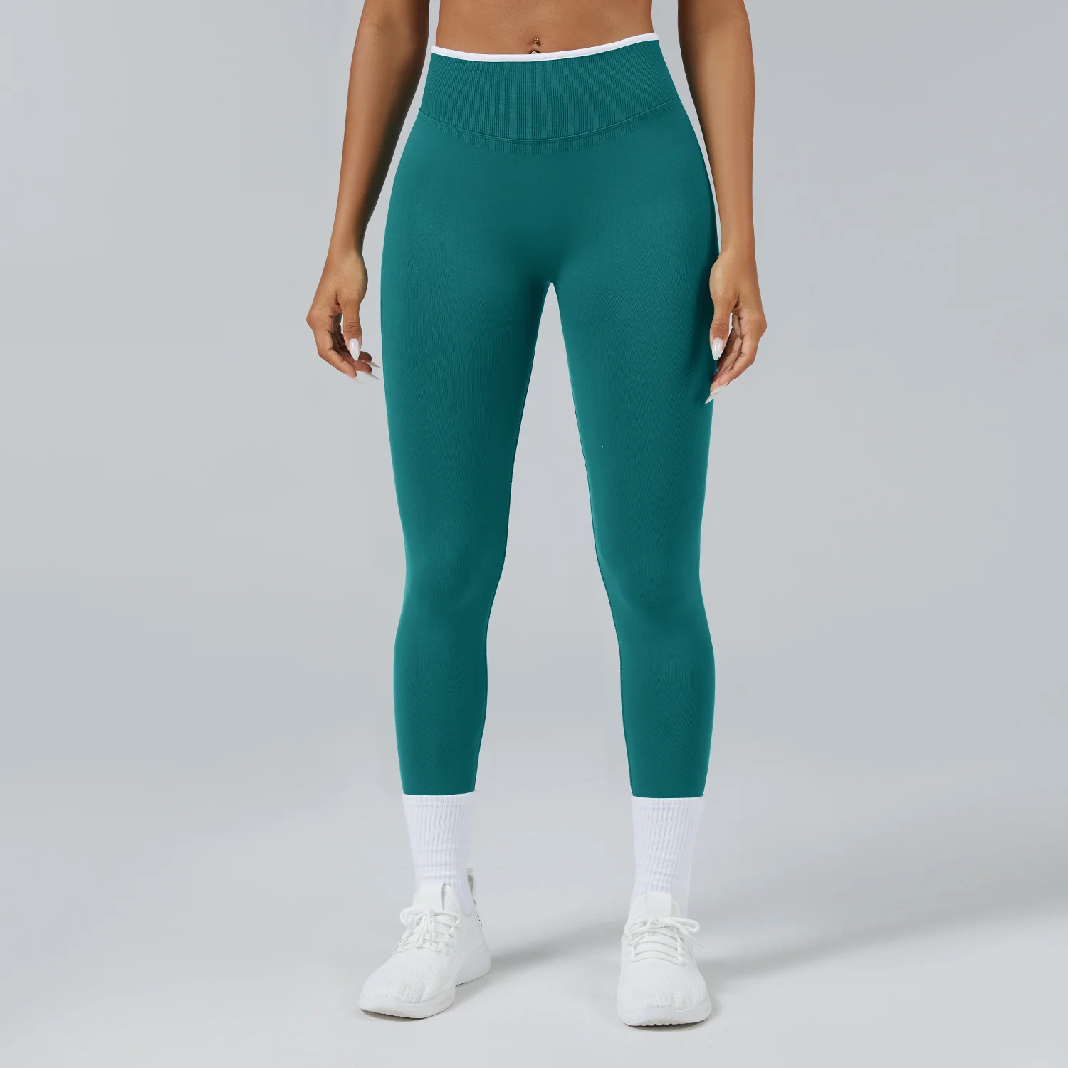 High Waist Seamless Peach Hip Yoga Pants Quick-Dry Fitness Leggings Elastic Waist Solid  detail