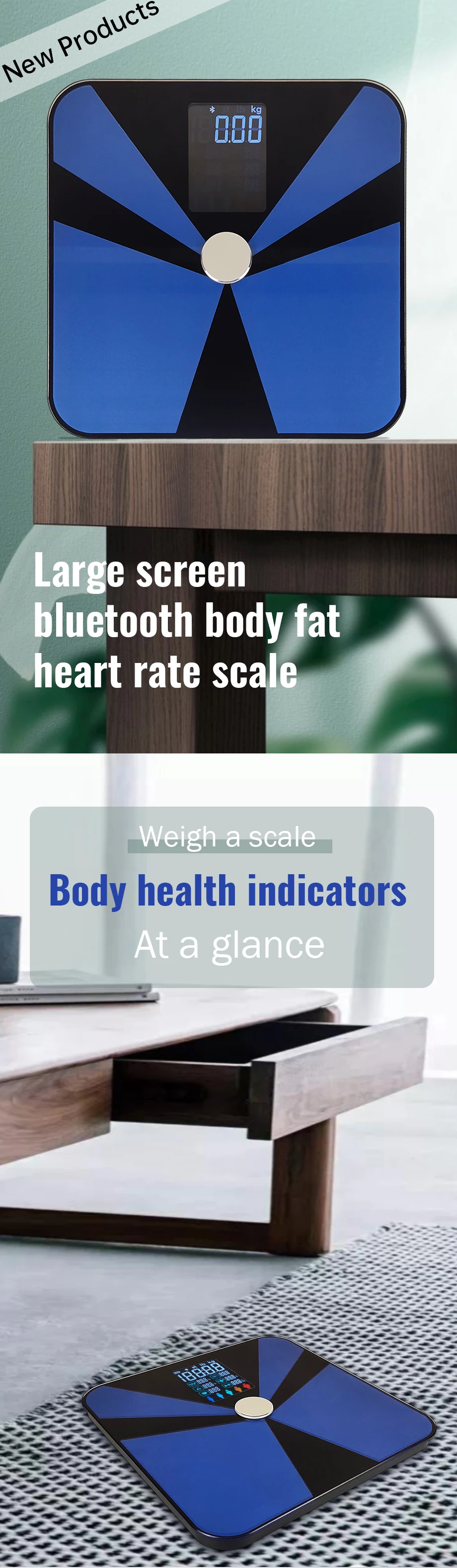Leaone High Accurate Scales Big Va Black Body Fat Scale Digital Bmi