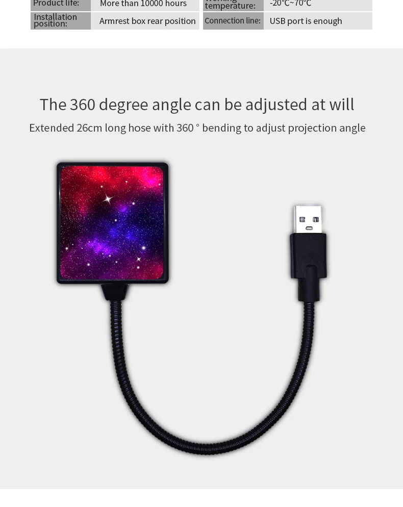 Car Interior Atmosphere Starry Laser Lamp USB Led Roof Car Star Night Light Projector Super Brightness Auto Starry Adornment