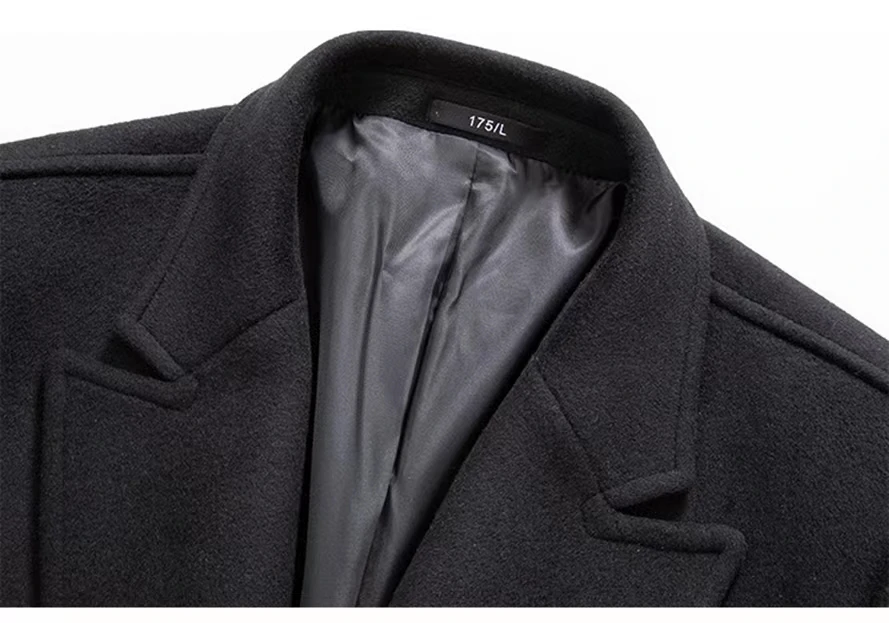 Men's Winter Coat Double Faced Wool Trench Blazer For Outdoor_voghion.com