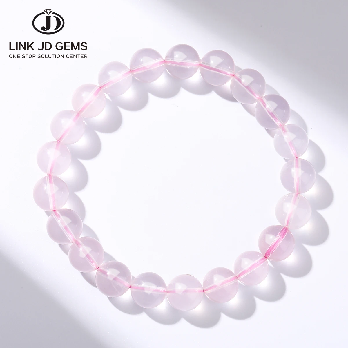 JD GEMS 7A-Aナチュラルモッサンピンククォーツブレスレットナチュラル