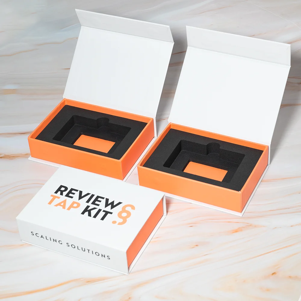 product customized logo eva package insert 2mm thick rigid cardboard embossing business credit card storage magnetic gift box-4