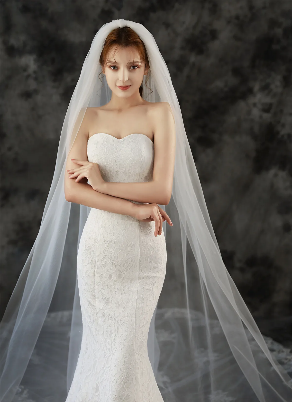 Velo Con Apliques De Encaje Velo De Novia De Tul Metros Largo