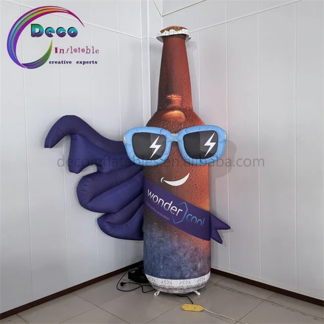 Customized Inflatable Beer Bottle Model Advertising Water Bottle Can Costumes Events Promotions Screen Usage Sea Available