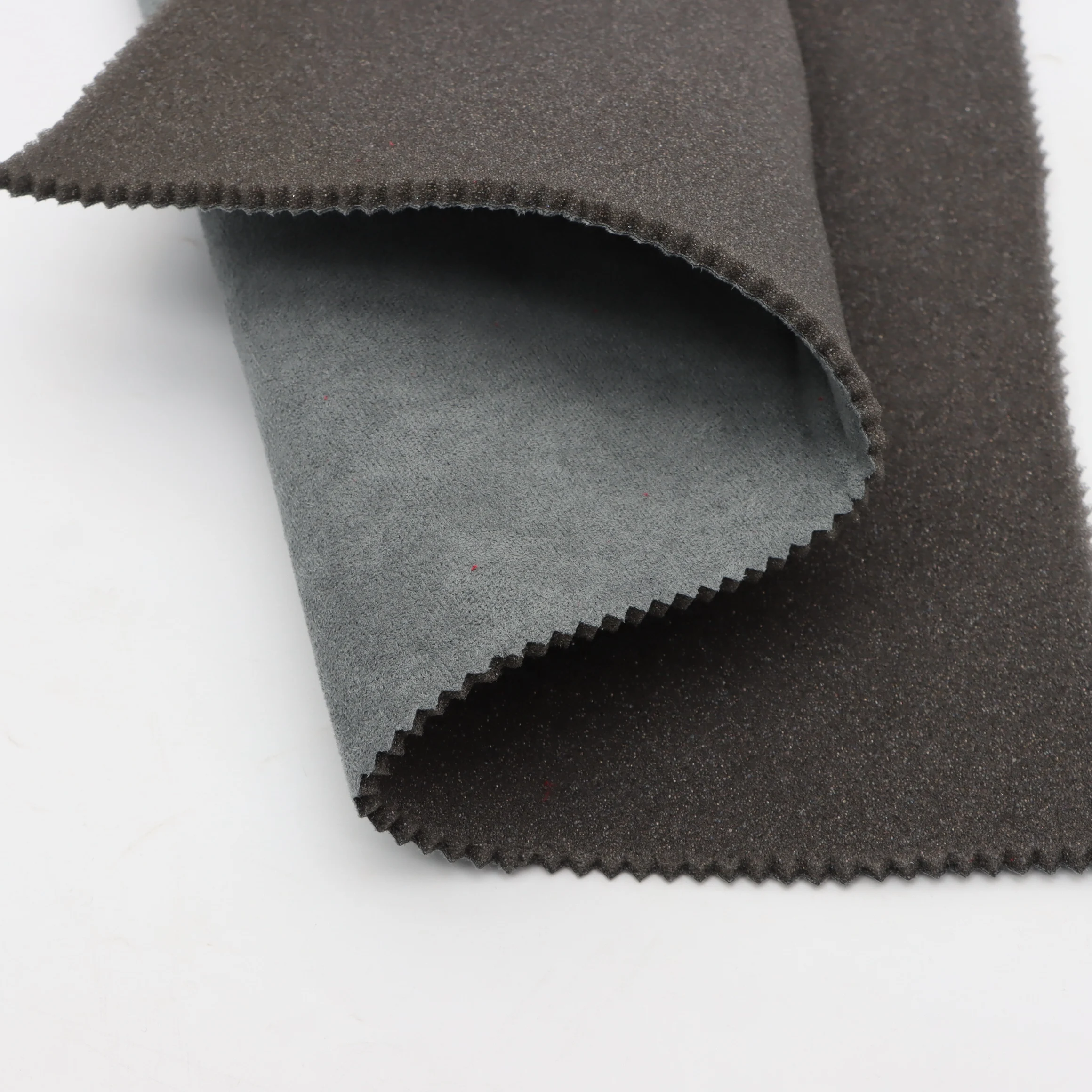 ผ้าซูเอดโฟมเคลือบลามิเนตโพลีเอสเตอร์ ขายส่งจำนวนมาก เหมาะสำหรับใช้ในฝ้าเพดานรถยนต์/เบาะโซฟา/ของเล่นตุ๊กตาผ้าขนปุย