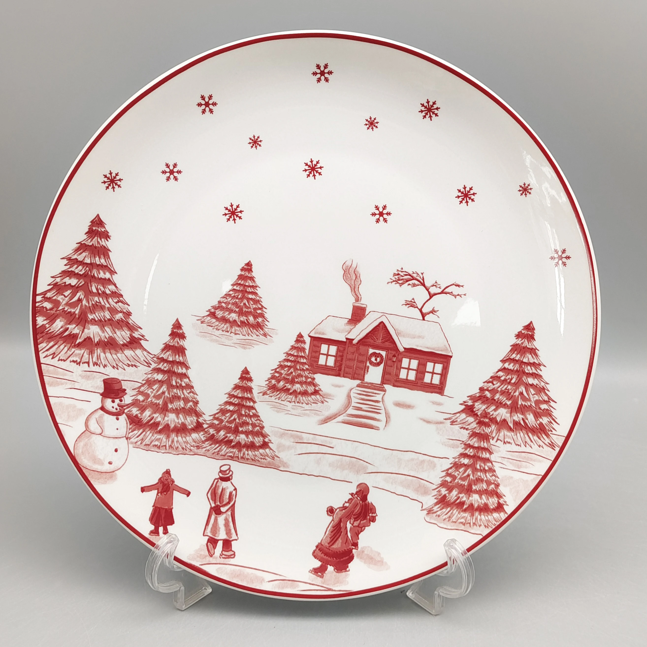 Christmas Dinnerware Set Wholesale Custom Tableware Ceramic Dish Sets Porcelain Dinner Sets Christmas Plate Manufacturers