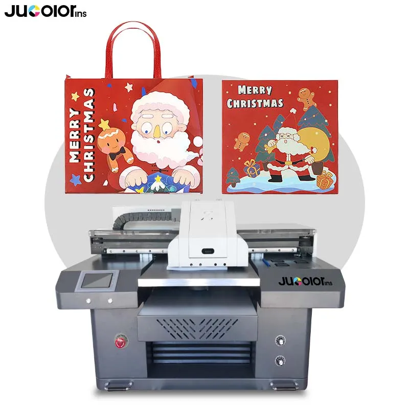 上海ジューカラー3DエンボスUVニス卓上小型UVプリンター（CMYK