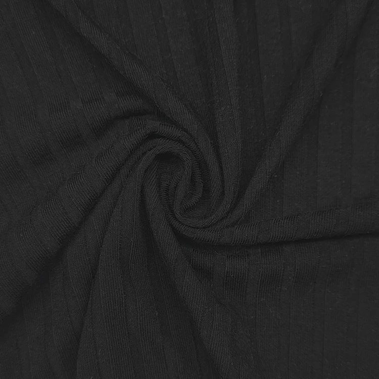 China Supplier Custom Bamboo Spandex Fabric Ribbed Material, Wholesale Solid Bamboo Rib Fabric for Cloth/ manufacture