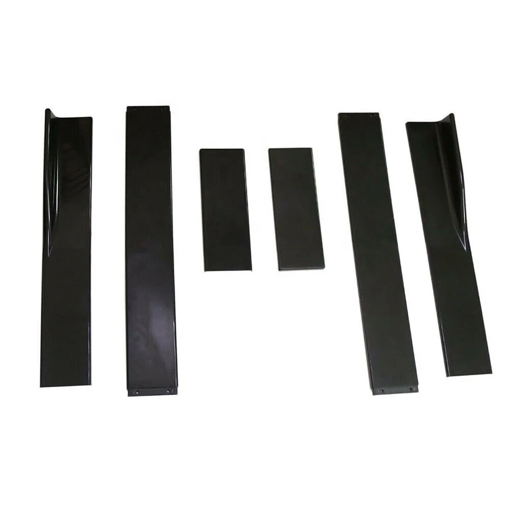 Universal 86.6" Side Skirt Extensions Rocker Panel Splitters Lip Glossy Black