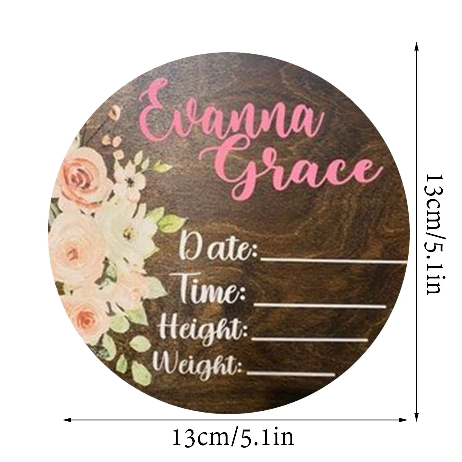 1 Pièce Annonce De Bébé En Bois 15 Cm Ronde Double Face Gravure à Suspendre Bonjour Monde Bébé Signe Pour Bébé Naissance Nouveaux Parents Baby Showers Welcome Baby Sign For Hospital Photo