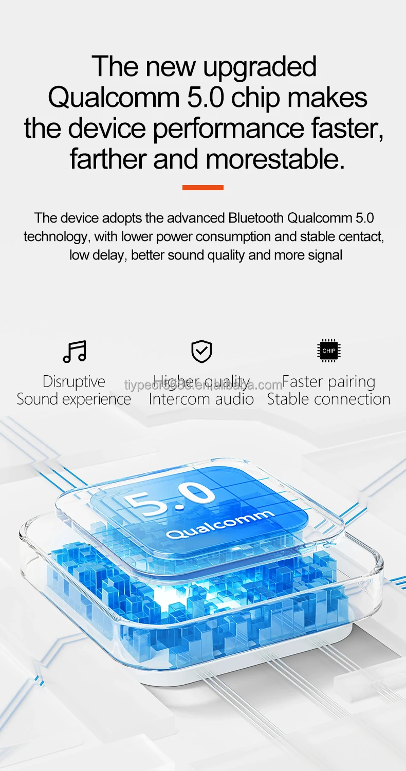 product tiypeor wireless waterproof open ear bluetooth helmet headset earbuds with led battery indicator fm radio for motorcycles-5