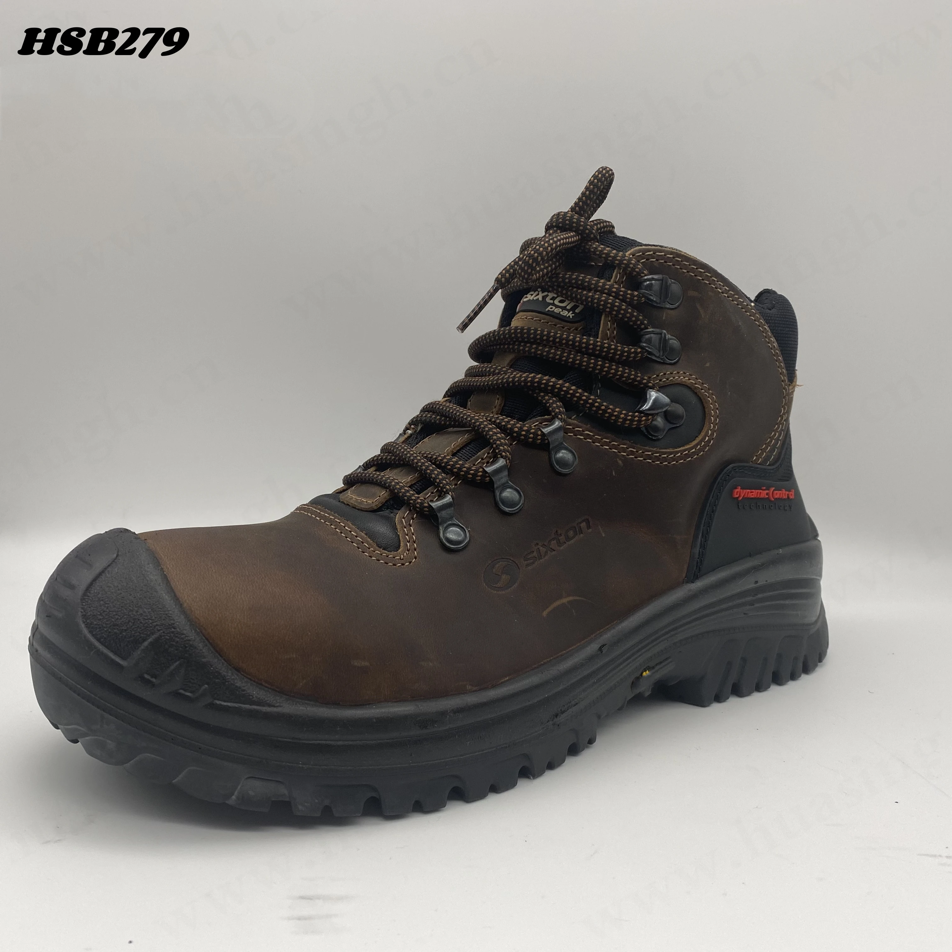 LXG,retro Style Crazy Horse Leather Work Boots With Support System Height Available PU/PU Sole S3 Brown Safety Shoes HSB279