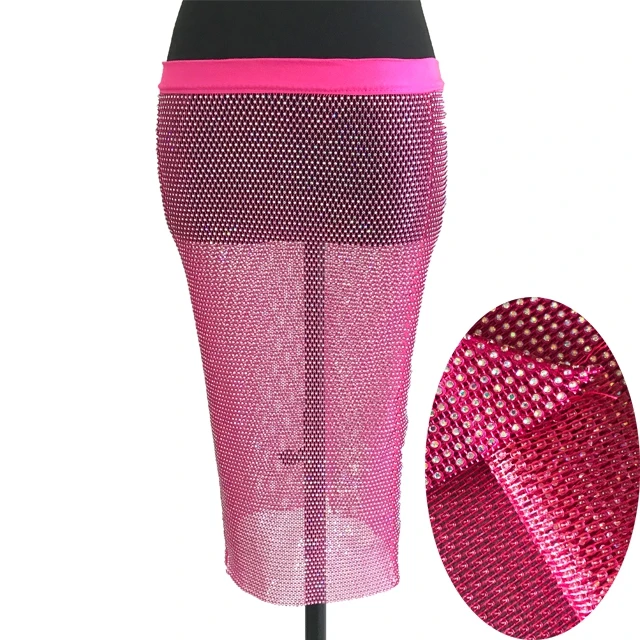 Rhinestone Fishnet Dress Night Club Wear