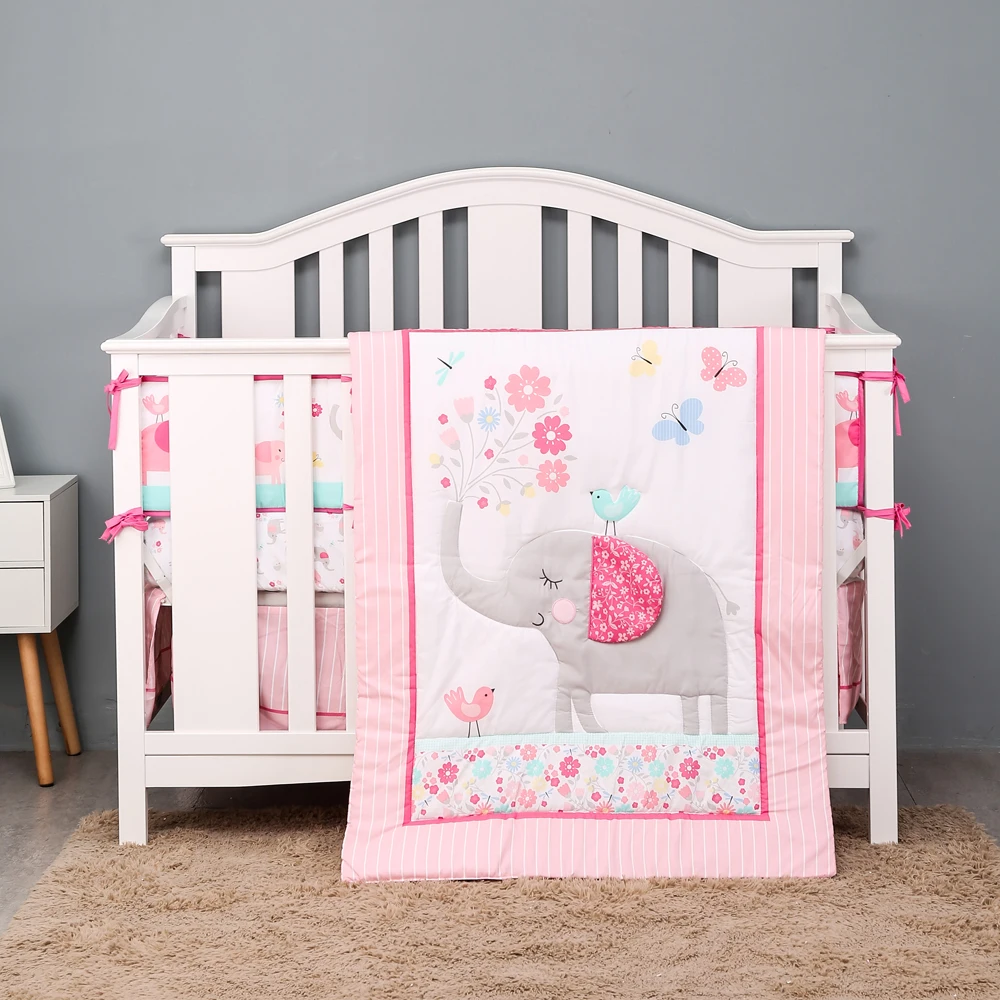 pink elephant bedding