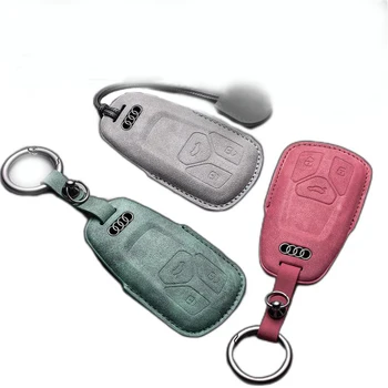 Factory Wholesale New Design Soft And Durable Alcantara Leather Car Key Case Cover For Audi A6l