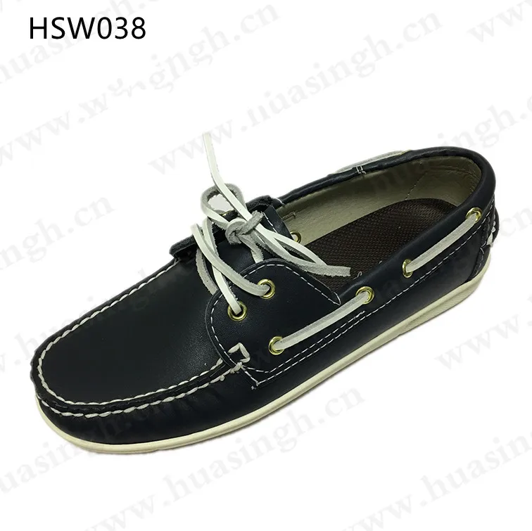 LXG,Africa Market Popular Lace-up Handmade Boat Shoes Black air Hole Style Pure Leather Penny Shoes HSW038