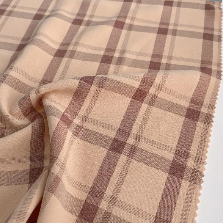 Amazon hot sale 100% polyester pleated skirt plaid fabric school uniform curtain fabric