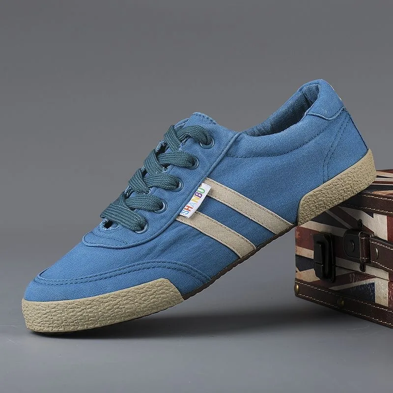Classic Leisure Canvas Sports Sneakers Flat Lace up Breathable Men Casual  Shoes